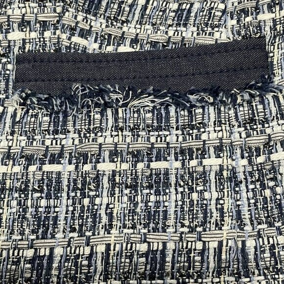 Talbots Tweed Suit Business Jacket Women Size Petite 8P Blue Pocket Grid Modern - Picture 10 of 12